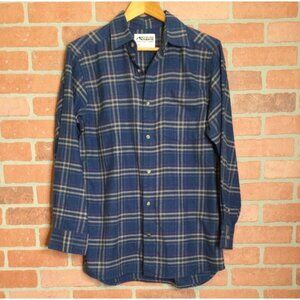 Mountain Khakis Mens Plaid Flannel Shirt Blue Size S Small 100% Cotton